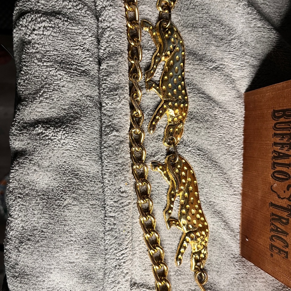 Omega Gold Leopard Chain Belt